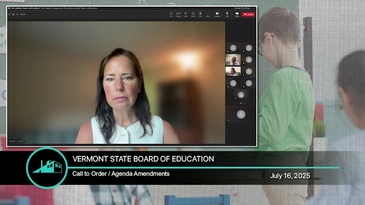 Vt. State Board of Education - 7/16/25