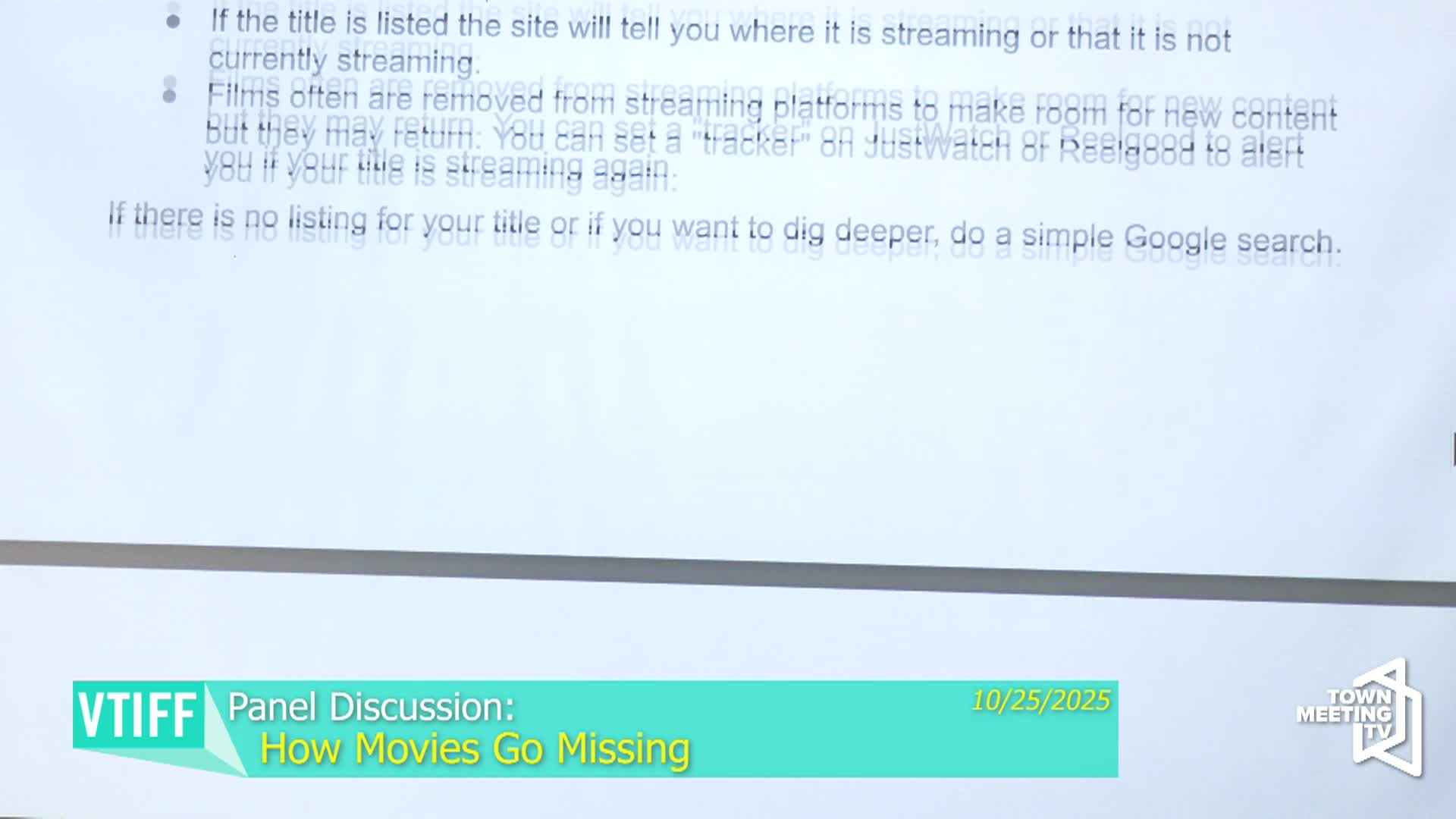 VTIFF - How Movies Go Missing