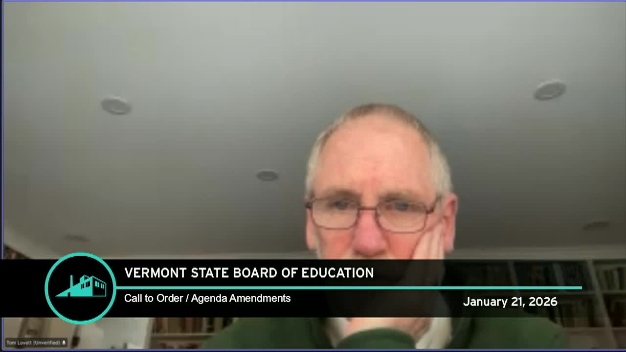 Vt. State Board of Education - 1/21/26
