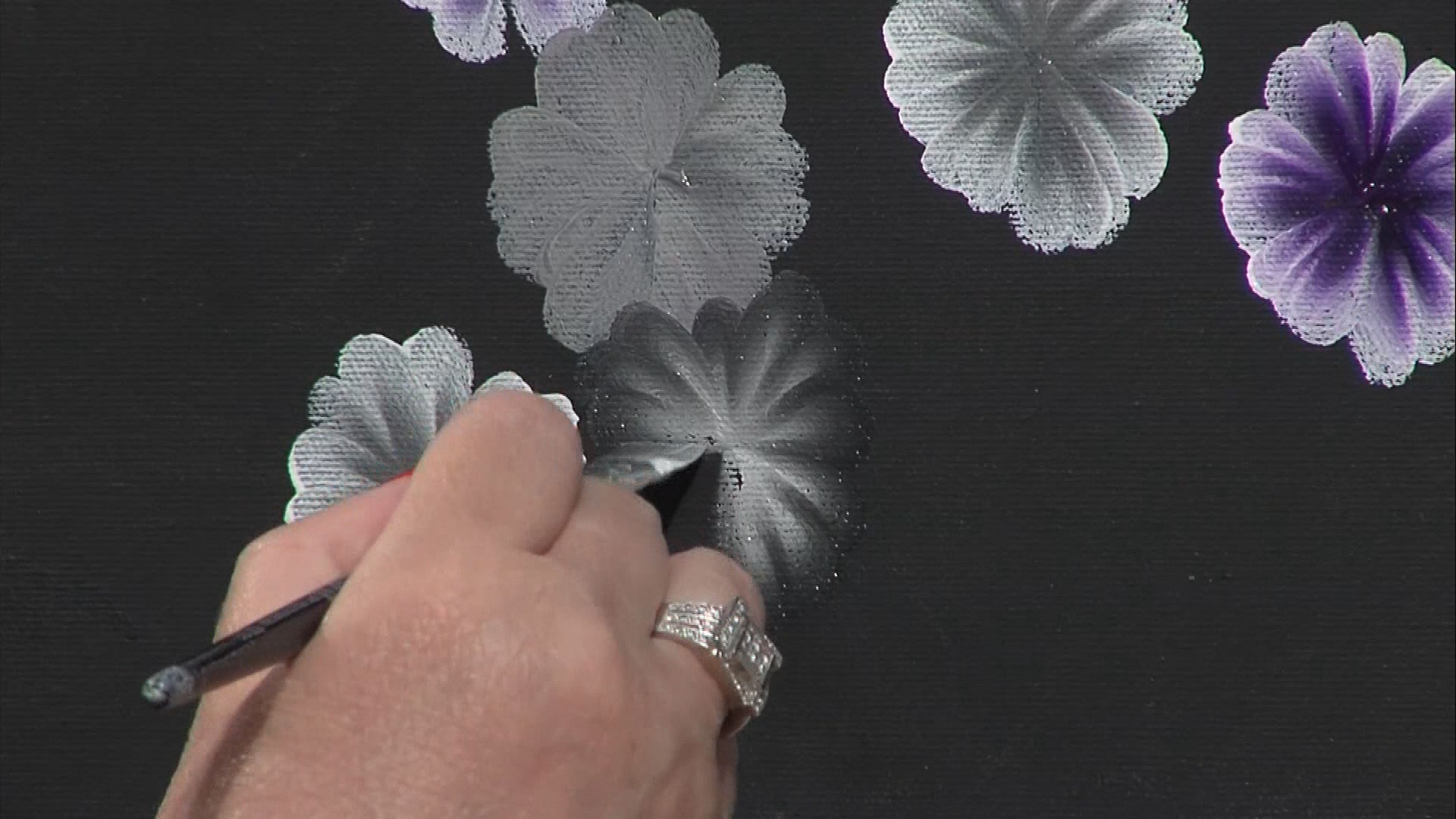 Lucy's Big Beautiful World of Painting - White and Purple Flowers